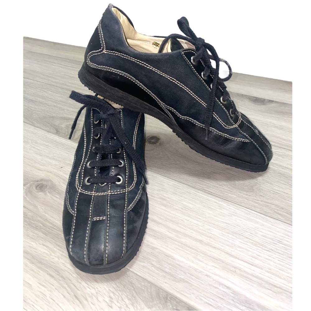 The walking company black leather walking shoes sz 39 eu 8/8.5 us euc